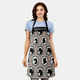 Delantal Cocina rústica de granja Barnyard Gingham Negro y