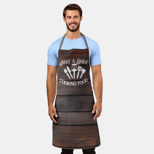 Delantal Cocina rústica y divertida para los hombres - "Com (Gastado)