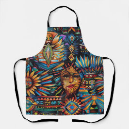 Delantal Cocina "Tapiz Precolombino" Cyan amigable