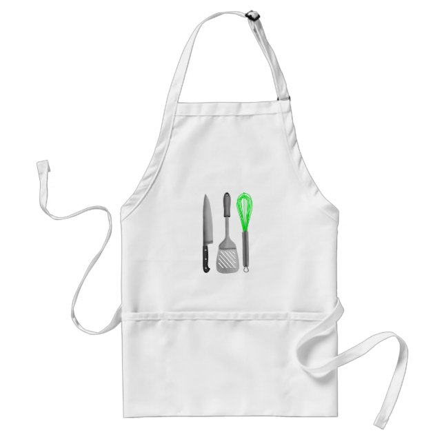 Delantal Cocina Utensils Chefs Knife Whisk Spatula (Frente)