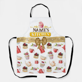 Delantal Cocina y acuarela del nombre personalizado quequit