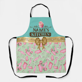 Delantal Cocina y acuarela del nombre personalizado quequit