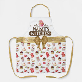 Delantal Cocina y acuarela del nombre personalizado quequit