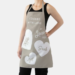 Delantal Cocinado Con Amor Personalizado Whisper Beige