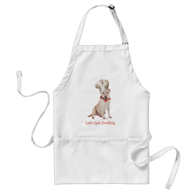 Delantal Cocinando con Labrador Retriever Amarillo (Frente)