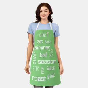 Delantal Cocinando palabras del chef Apron verde