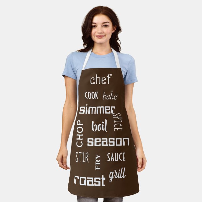Delantal Cocinando palabras del chef Brown Apron (Gastado)