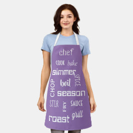 Delantal Cocinar Palabras De Chef Palabras Purple Apron