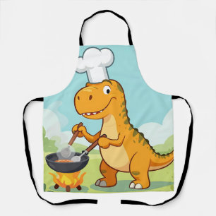 Delantal Cocinero Dinosaurio Cocinando Divertido