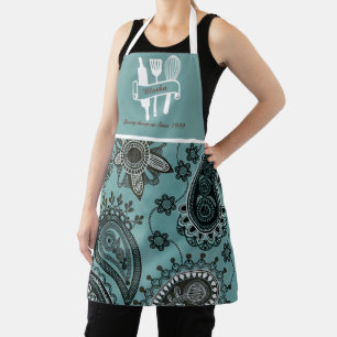 Delantal Cocinero personalizado con estampado de paisley ve