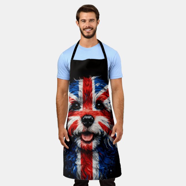 Delantal Cockapoo Apron Union Jack British Dog Gift (Gastado)