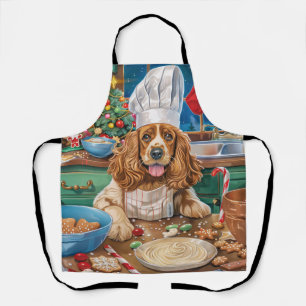 Delantal Cocker inglés Spaniel Holiday Baking: Navidades