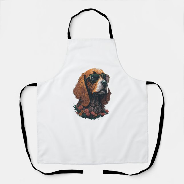 Delantal Cocker Spaniel con sombras - Flor Splash (Anverso)