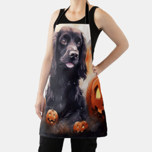 Delantal Cocker Spaniel de Halloween con calabazas
