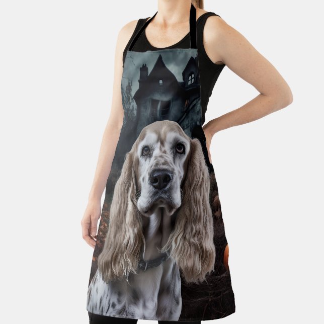 Delantal Cocker Spaniel Halloween Scary (in situ)