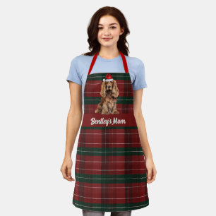 Delantal Cocker Spaniel perro Navidad Plaid