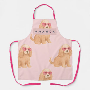 Delantal Cocker Spaniel personalizado con gafas