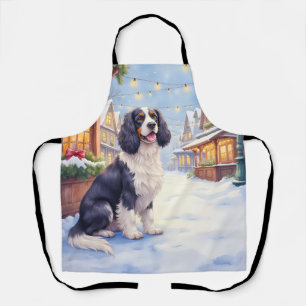 Delantal Cocker Spaniel Pueblo Nevado Arte de Navidad