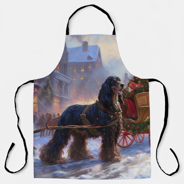 Delantal Cocker Spaniel Temporada Navideña Festiva (Anverso)