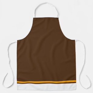 Delantal Cocoa moderna Marrón Blanco Amarillo de las franja