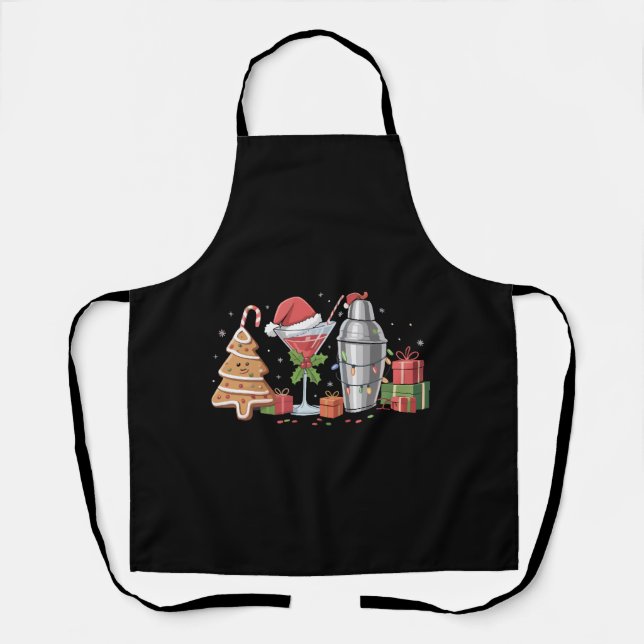 Delantal Cóctel de Navidad Espresso Martini Fiesta de Bebid (Anverso)