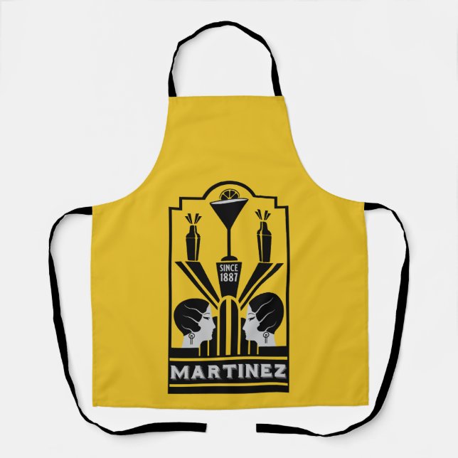 Delantal Cóctel Martini Art Deco (Anverso)