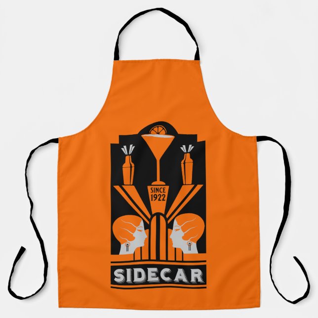 Delantal Cóctel Sidecar Art Déco (Anverso)