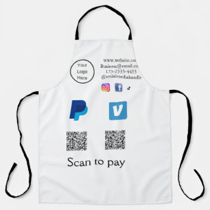 Delantal Código Q R barrido PayPal venmo pay add social med