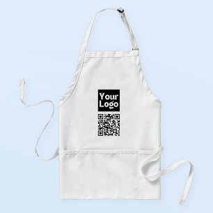 Delantal Código QR editable y logotipo o imagen de su empre