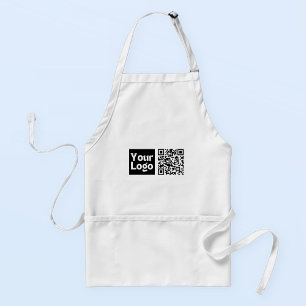 Delantal Código QR editable y logotipo o imagen de su empre