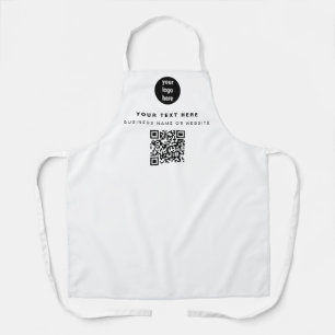 Delantal Código QR Logotipo comercial Negocio Minimalista b
