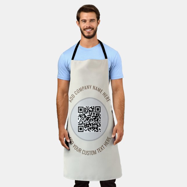 Delantal Código QR Minimalista Gris sencillo (Gastado)