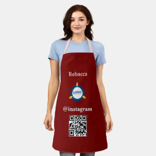 Delantal Código Qr para logotipos comerciales Personal de