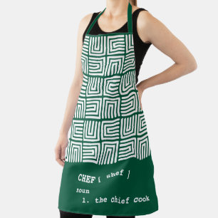 Delantal código verde Cajas anidadas modelo tribal africano