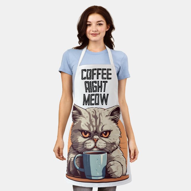 DELANTAL COFFEE CAT FUNNY KITCHE APRON (Gastado)