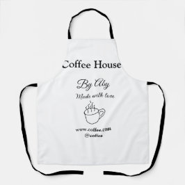 Delantal Coffee house made with love add text website socia