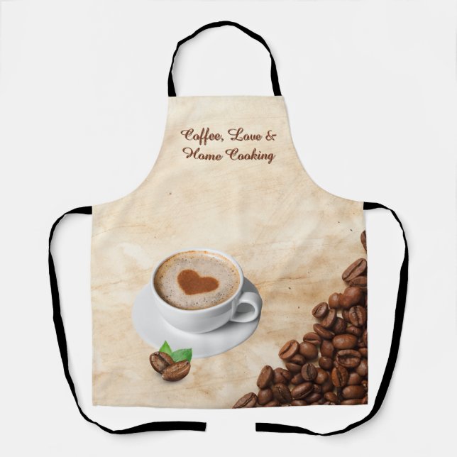 Delantal Coffee, Love & Home Cooking Apron Design (Anverso)