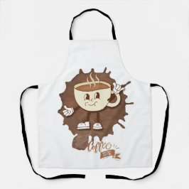 Delantal **Coffee Time – Cute Smiling Cup Steam 