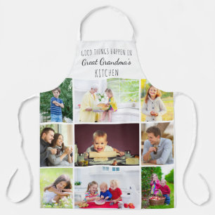 Delantal Colage de 9 fotos de la bisabuela en la cocina