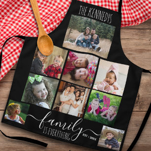 Delantal Colage de 9 fotos personalizadas familia cita y no