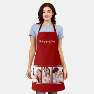 Delantal Colage de fotos familiares personalizadas en 3 sec