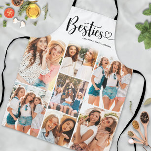 Delantal Colage de fotos personalizadas de la mejor amiga B