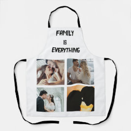 Delantal Colage de fotos personalizado con tipografía minim