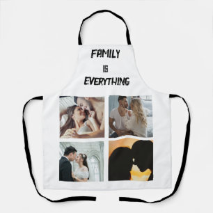 Delantal Colage de fotos personalizado con tipografía minim