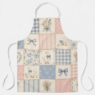 Delantal Colcha de parches de ganso vintage de cottage camp