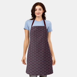 Delantal Colcha Pintada Floral Burgundy y Gris