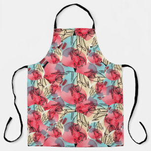 Delantal Cold Warm Watercolor Floral Geométrico