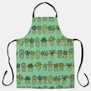 Delantal Colección Cactus: Juego de Doodle de mano.