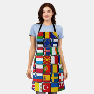 Delantal colección de banderas internacionales, banderas de