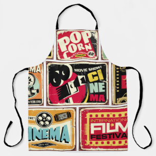 Delantal Colección de carteles de estaño de cine de época. 